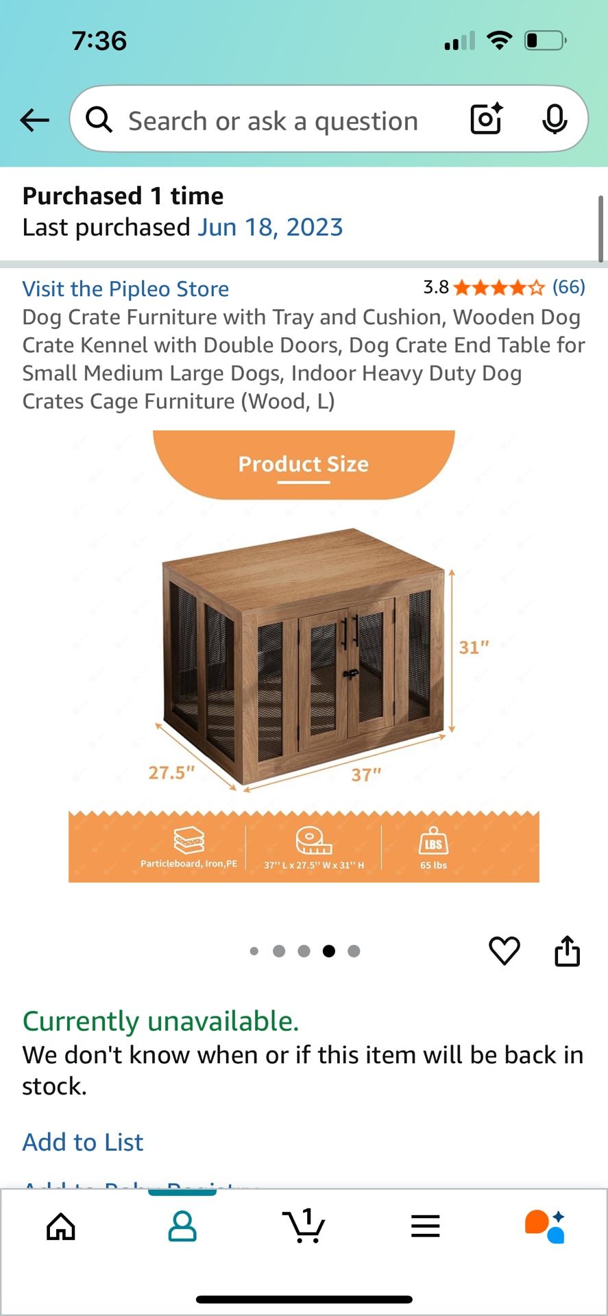 Fancy Large Dog Cage/Furniture