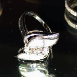 Beautiful Diamond Silver Ring  Etc