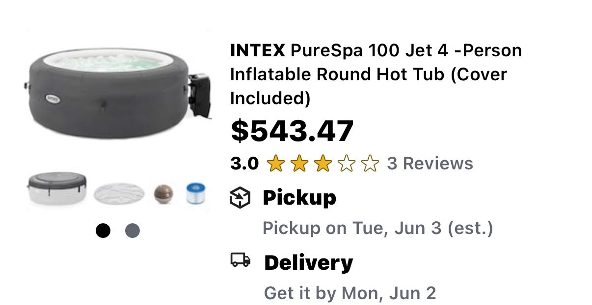 Intex 4 Person Hot Tub