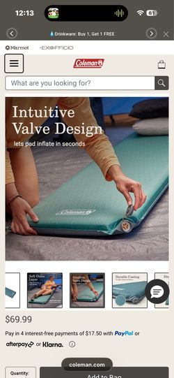 Two inflatable Coleman camping mats