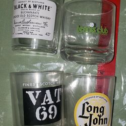 Vintage Collectible Whiskey Glasses Set of 4