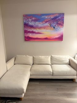 Article Kalok 92” Reversible Sectional Sofa – Ivory – Originally $2,422
