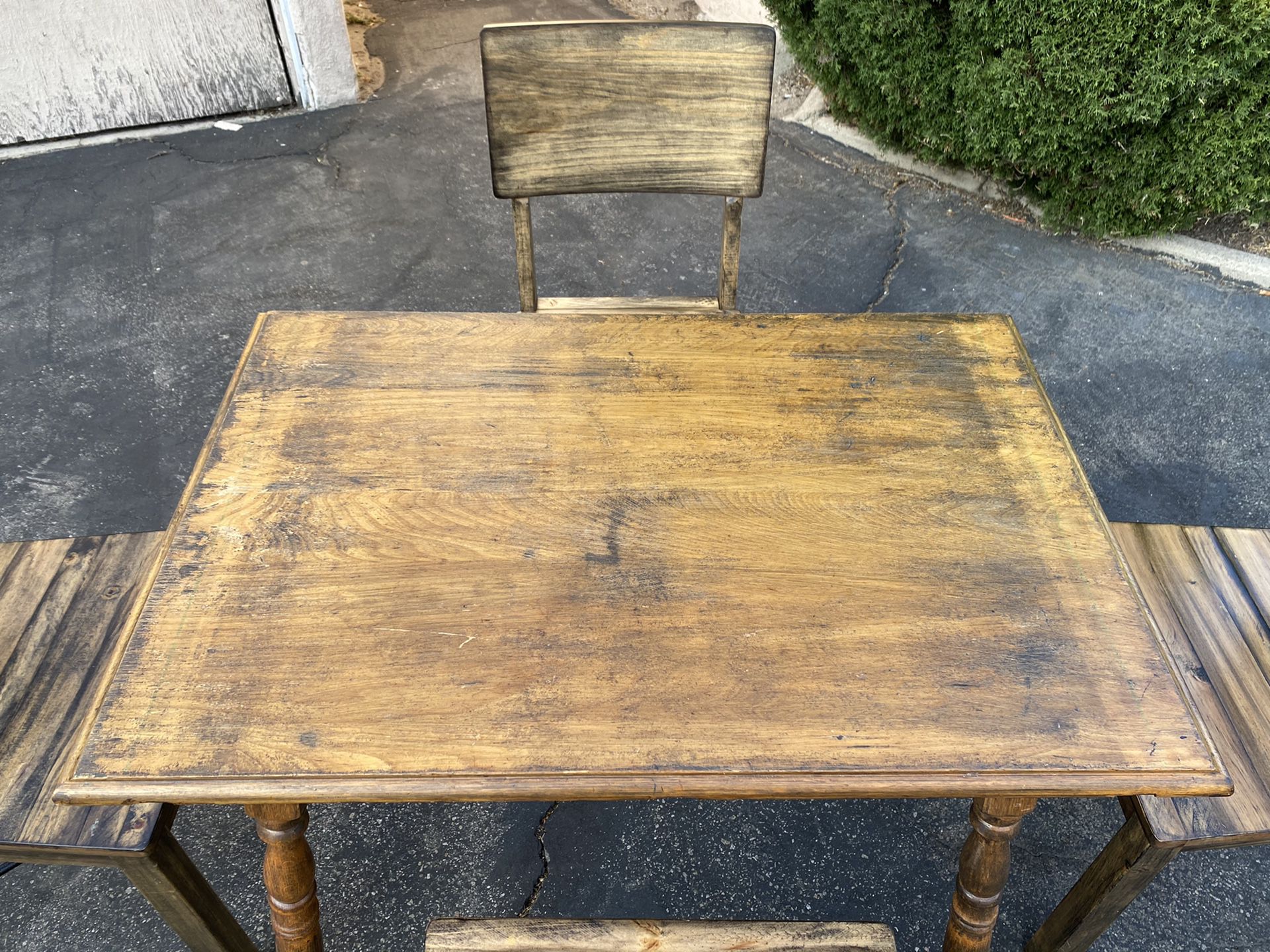 Moving! Antique Drop Leaf Dining Table with Four Chairs!