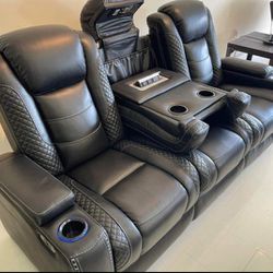 Power Reclining Sofa Couch 