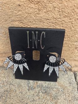 INC Crystal Starburst Ear Jacket Earrings