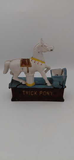 Vintage Cast Iron "Trick Pony" Mechanical Bank