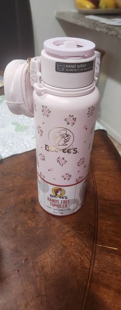 New Pink buc-ees hands free tumbler