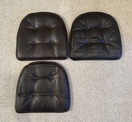 3 New Gripper Non Slip 15” By 16” Faux Leather Dark Brown Chair Cushions Cushion
