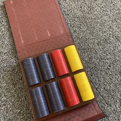 Vintage Mini Plasfic Poker Chip Set