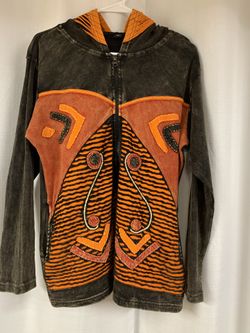 Black And Orange Artistic Jacket