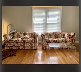 pristine condition - velvet floral vintage loveseats