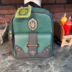Wicked Mini Backpack Green Faux Leather