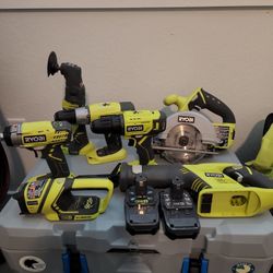 Ryobi Power Tool Set And Screw/drill Bit Sets