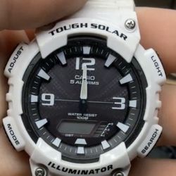 Casio AQ-S810WC-7AV men's white solar sport watch. 