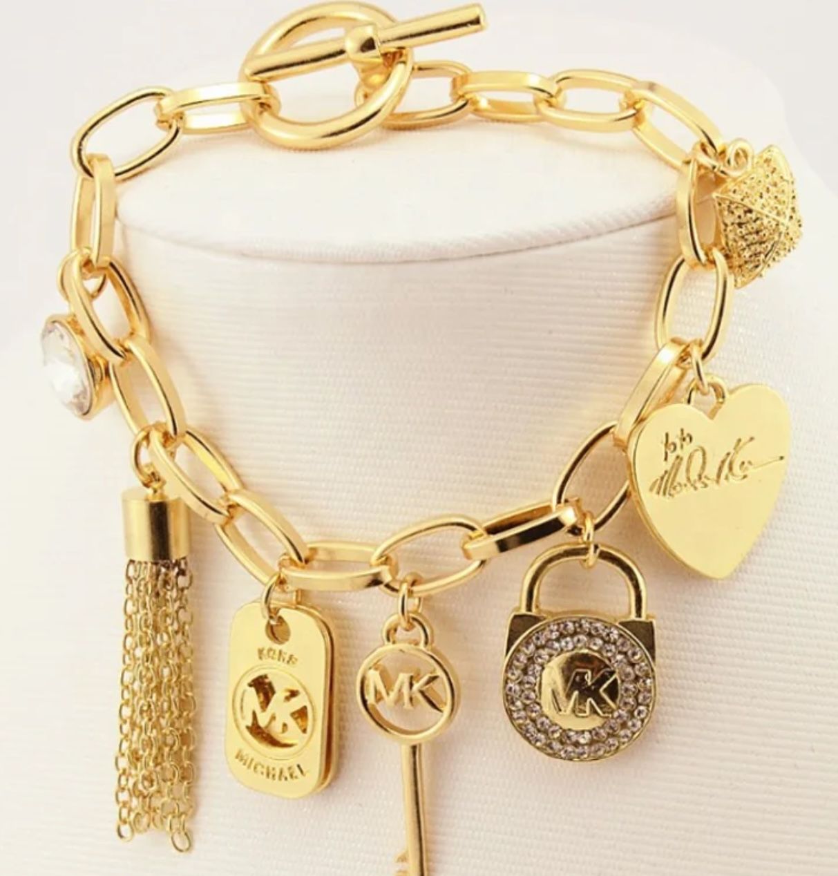 Fashion Bracelet TongLing Bracelet Korean Gold Plated Letter Initial Pendant Chain Charm Bracelet