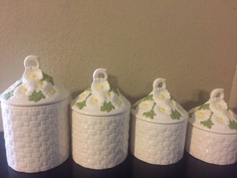 White kitchen Canisters