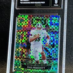 2022 Select Draft Picks 💥 Dak Prescott 💥 Concourse Green Squares Prizm GMA 9 Mint 💎 - Dallas Cowboys