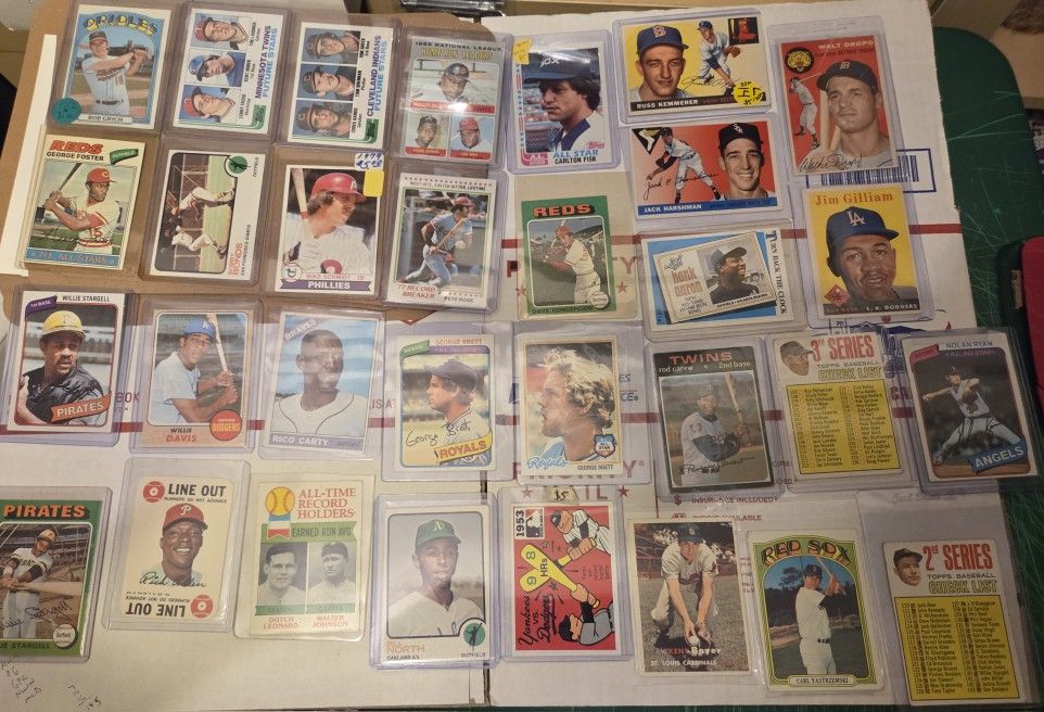 1950s to 1970s Baseball Cards $5 Each Card