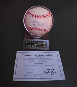 Barry Bonds Autograph Signed ball