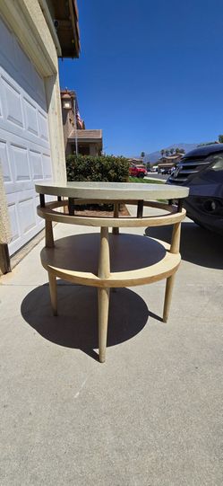 Vintage Mid-Century Round Two-Tier Coffee Table