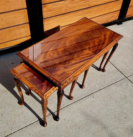 1930s NEST OF TABLES*WALNUT*