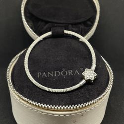 Pandora Snowflake Clasp Mesh Bracelet 