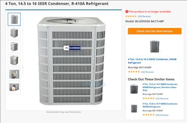 4 Ton, 14.5 to 16 SEER Condenser, R-410A Refrigerant