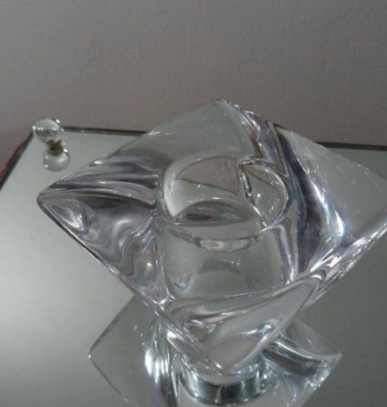 ORREFORS CRYSTAL VOTIVE CANDLE HOLDER 4"×4"×2" - M08