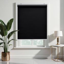 Aosky Black 74x72 Cordless Blackout Roller Shade, Thermal Insulated