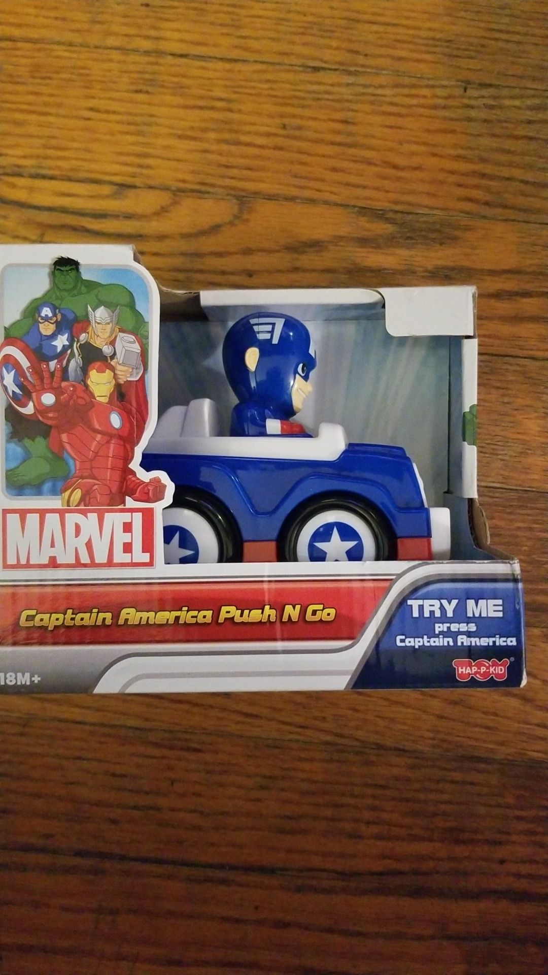 Marvels Captain America Push N Go! New in Box!