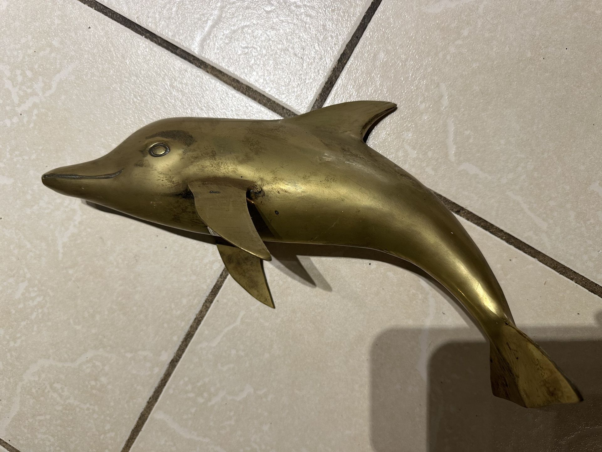 Big Brass Dolphin Figure