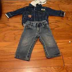 Baby Boy Size 18months Genuinekids Jeans & Boywear By Nannette Denim Jacket 