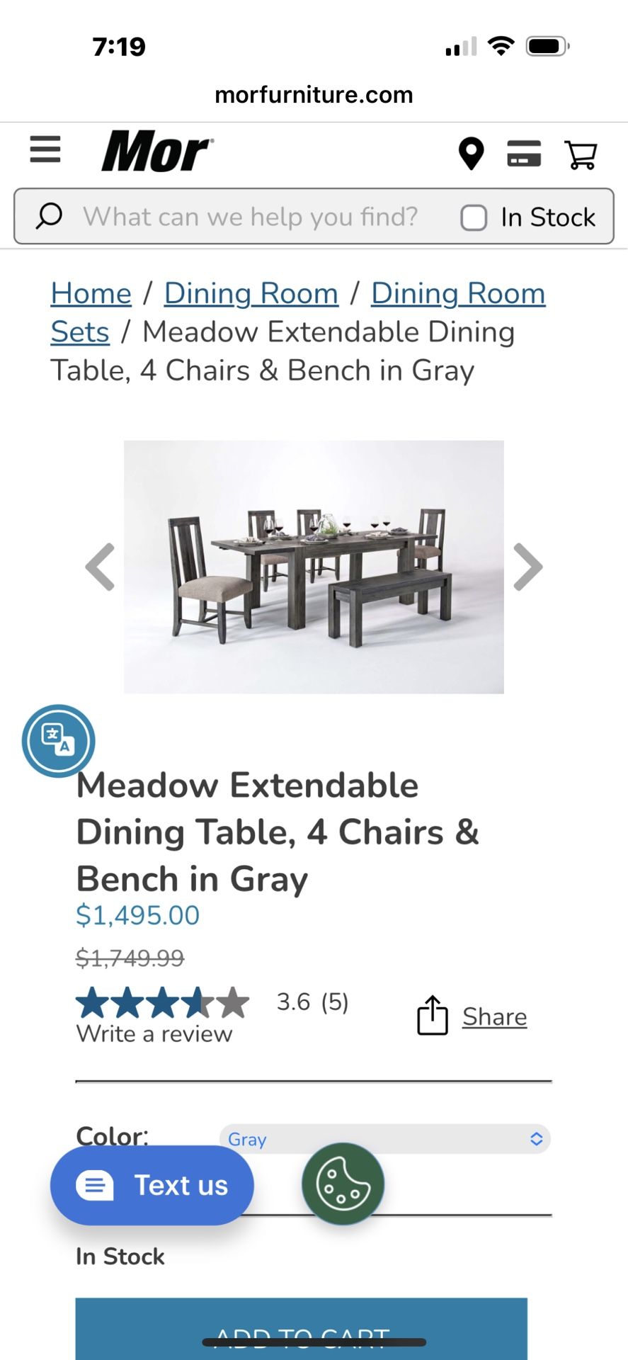 Kitchen table 2 benches two chairs