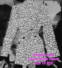 Cream/black Isabella Suits