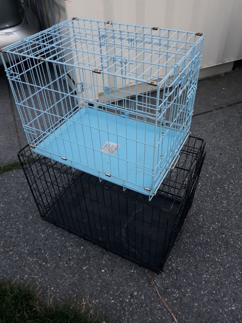 Two large pet crates cage animal cat dog