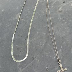 2 Sterling Silver chains both 925 stamped