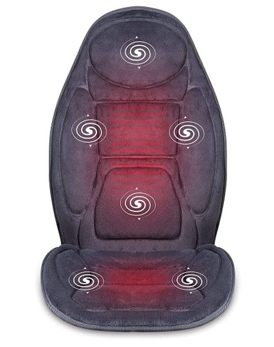 Vibration Massage Seat Cushion with Heat 6 Vibrating Motors and 2 Heat Levels, Back Massager, Massage Chair Pad for Home Office use