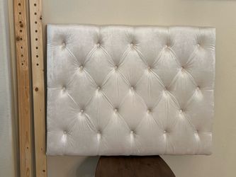Twin Upholstered Dorm Headboard White