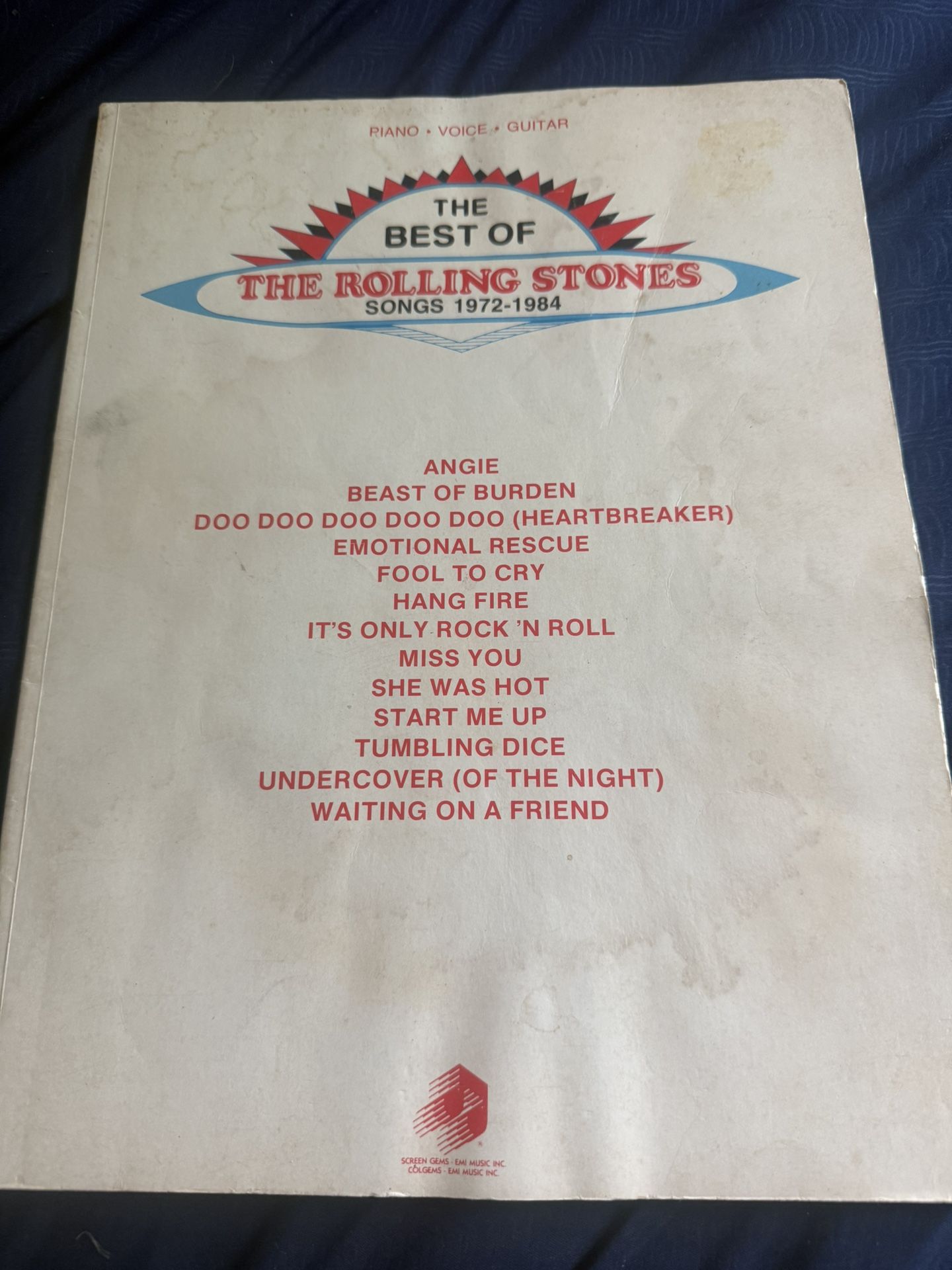 Sheet Music Songbook, The Best of The Rolling Stones 1972-84 Guitar Piano Voice