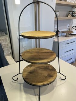 3 Tier wooden stand -24.5”height -new