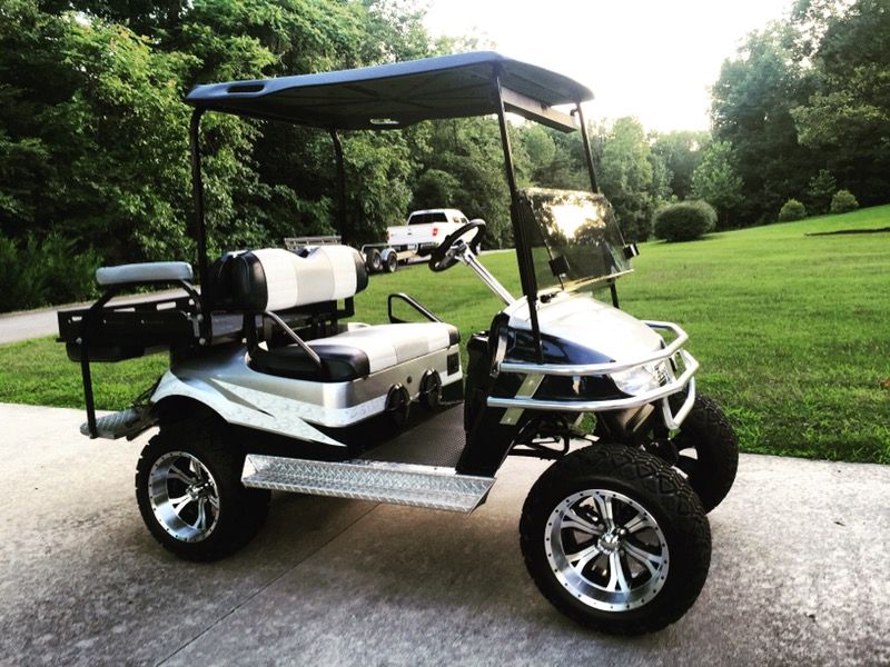 Lifted EZGO E-Z-GO TXT 48V Textron Radio Bluetooth Running Boards EZ GO GOLF CART