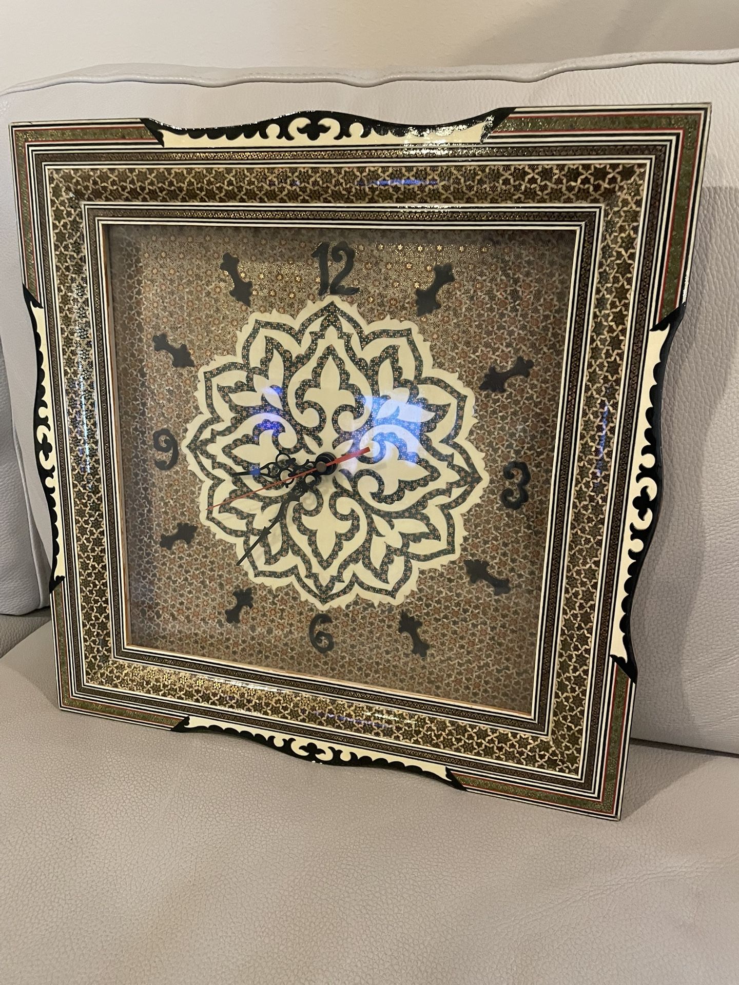 Inlaid Wood Wall Clock