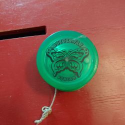 Vintage Duncan Butterfly Flourecent Green Yoyo. 1980's. Made in USA. World's #1.