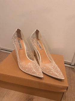 Steve Madden white bridal heels