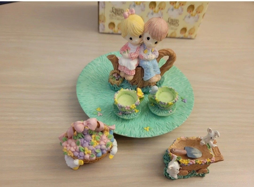 Precious Moments 1997 Kids On Stump Mini Tea Set 312711 Set Of 6