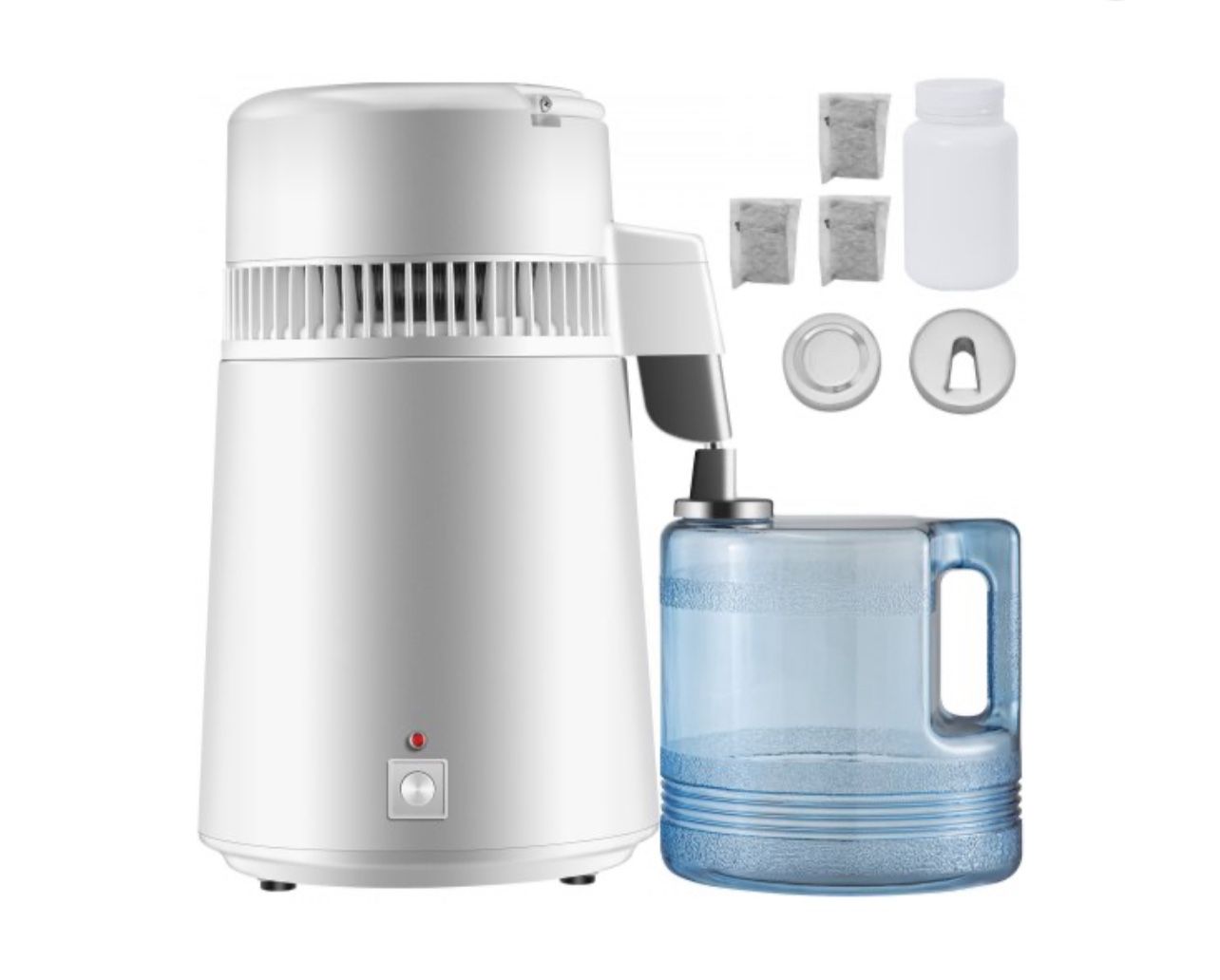 VEVOR Pure Water Distiller 750W, Purifier Filter Fully Upgraded with Handle 1.1 Gal /4L, BPA Free Container, Perfect for Home Use, White