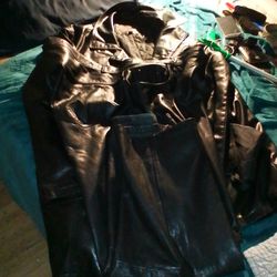 Leather jacket and pants