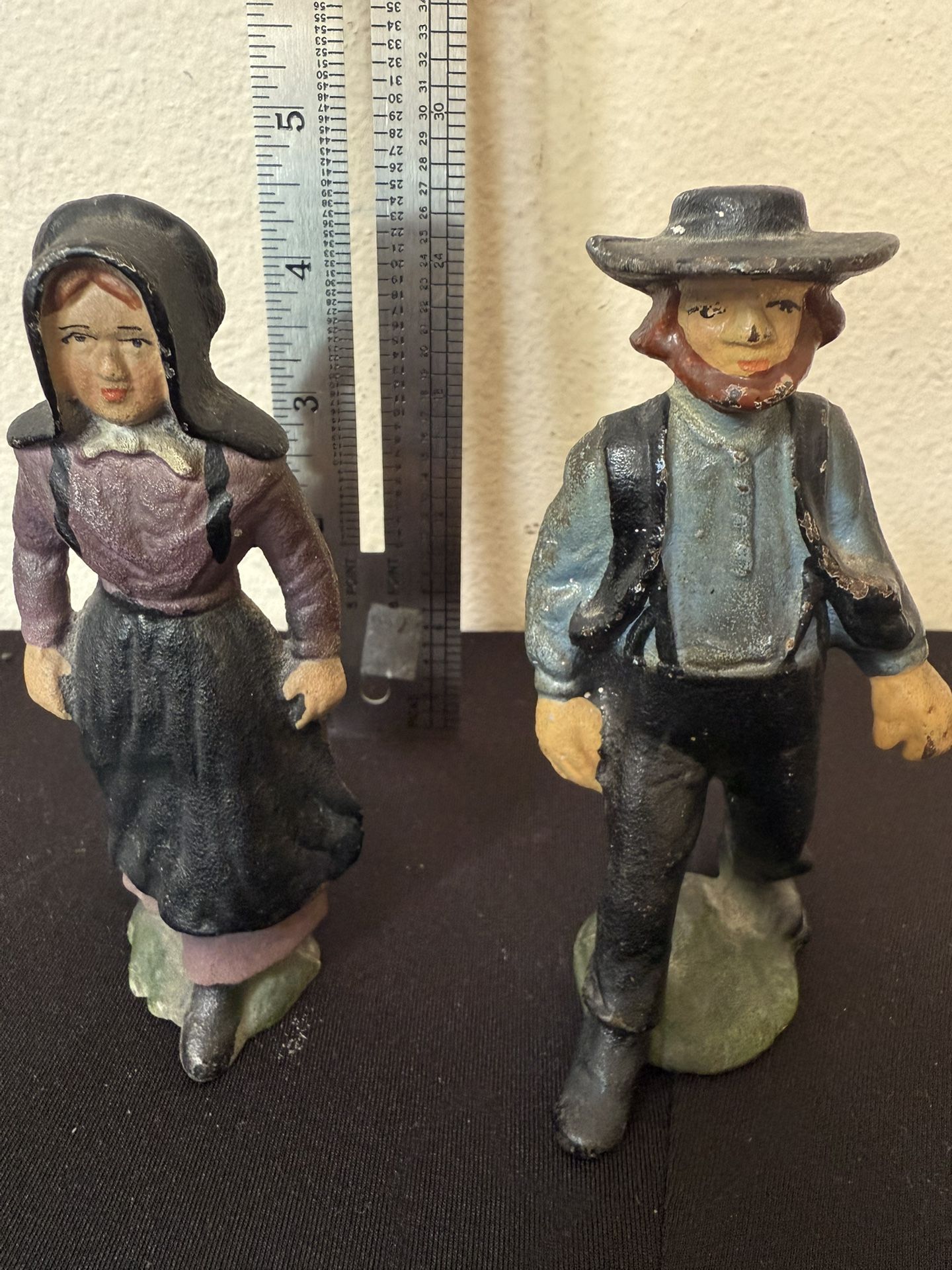 Vintage Cast Iron Man & Woman