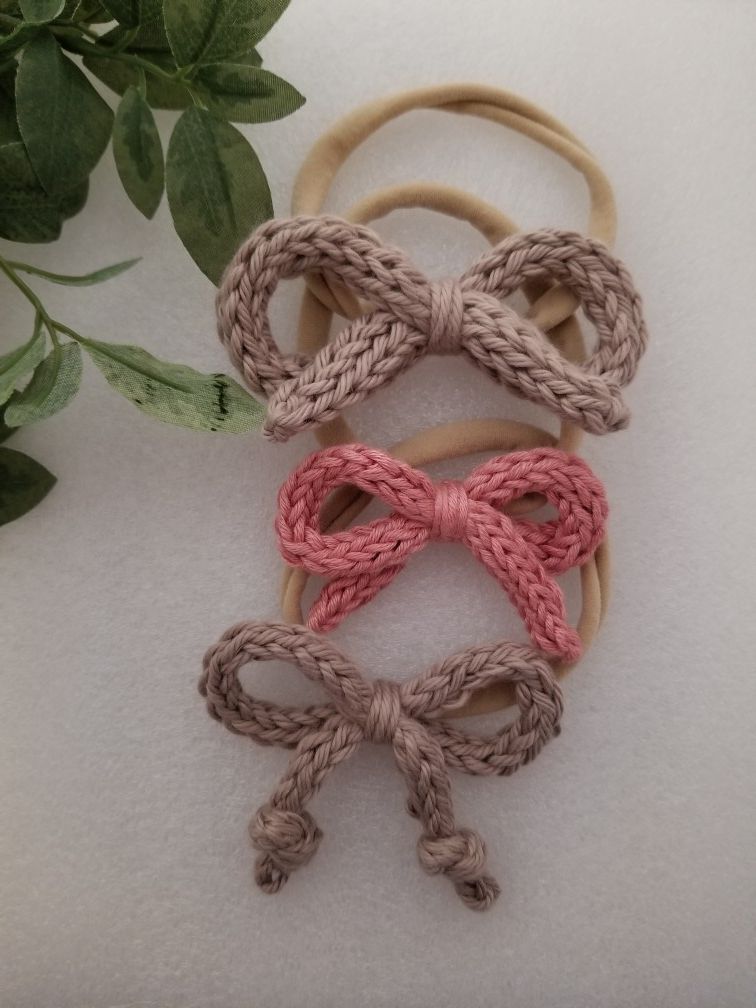 Knitted bow headband Set