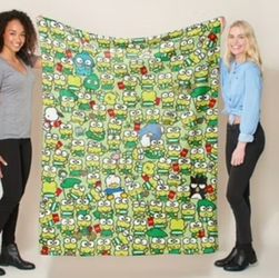 Sanrio Keroppi  fleece throw blanket.  40x50
